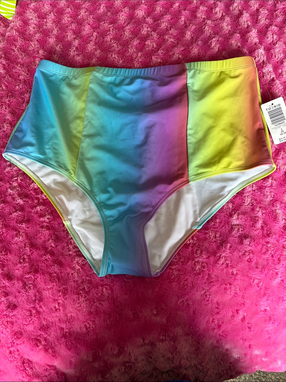 Torrid Pastel Ombre Rainbow Strappy Bikini Bottoms